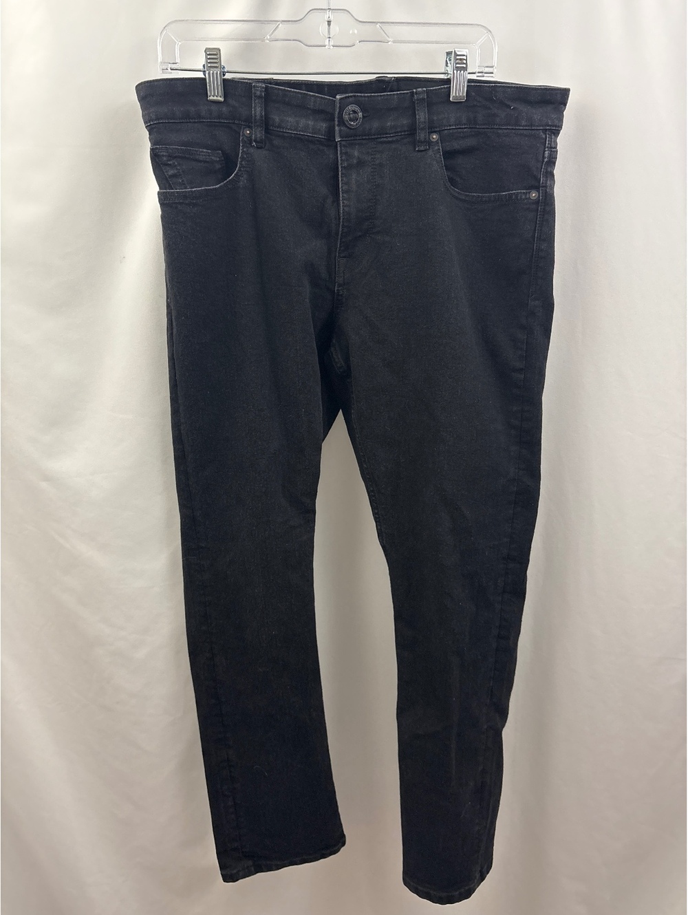 Volcom Vorta Slim Straight Stretch Denim Skate Jeans Washed Black Mens 34X31